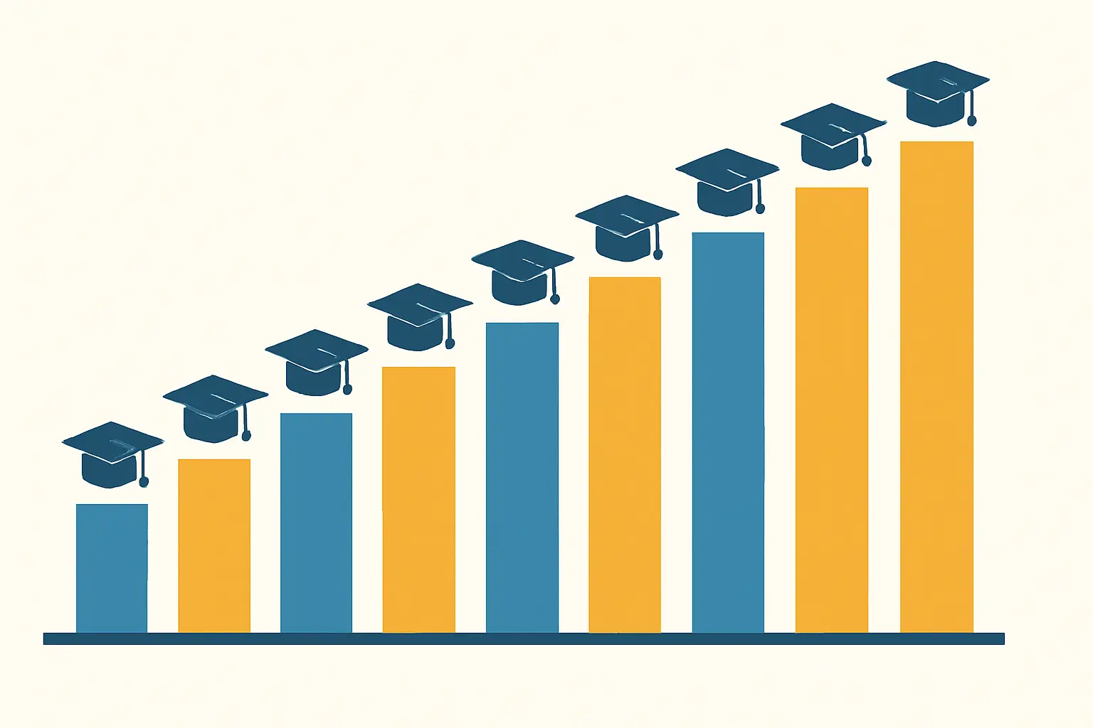 Grafik batang sepuluh universitas dengan skor tertinggi